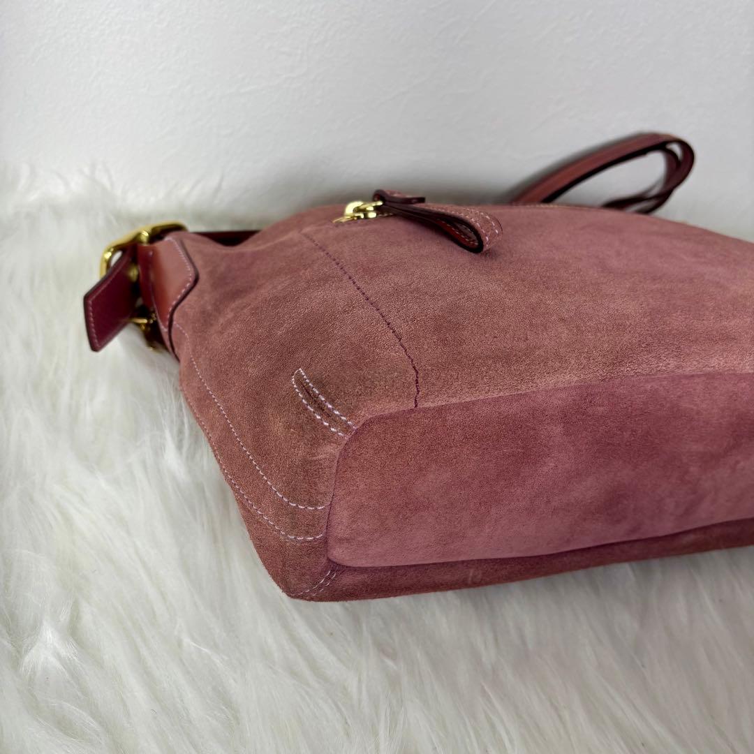 COACH suède one shoulder bag 1421 fringe