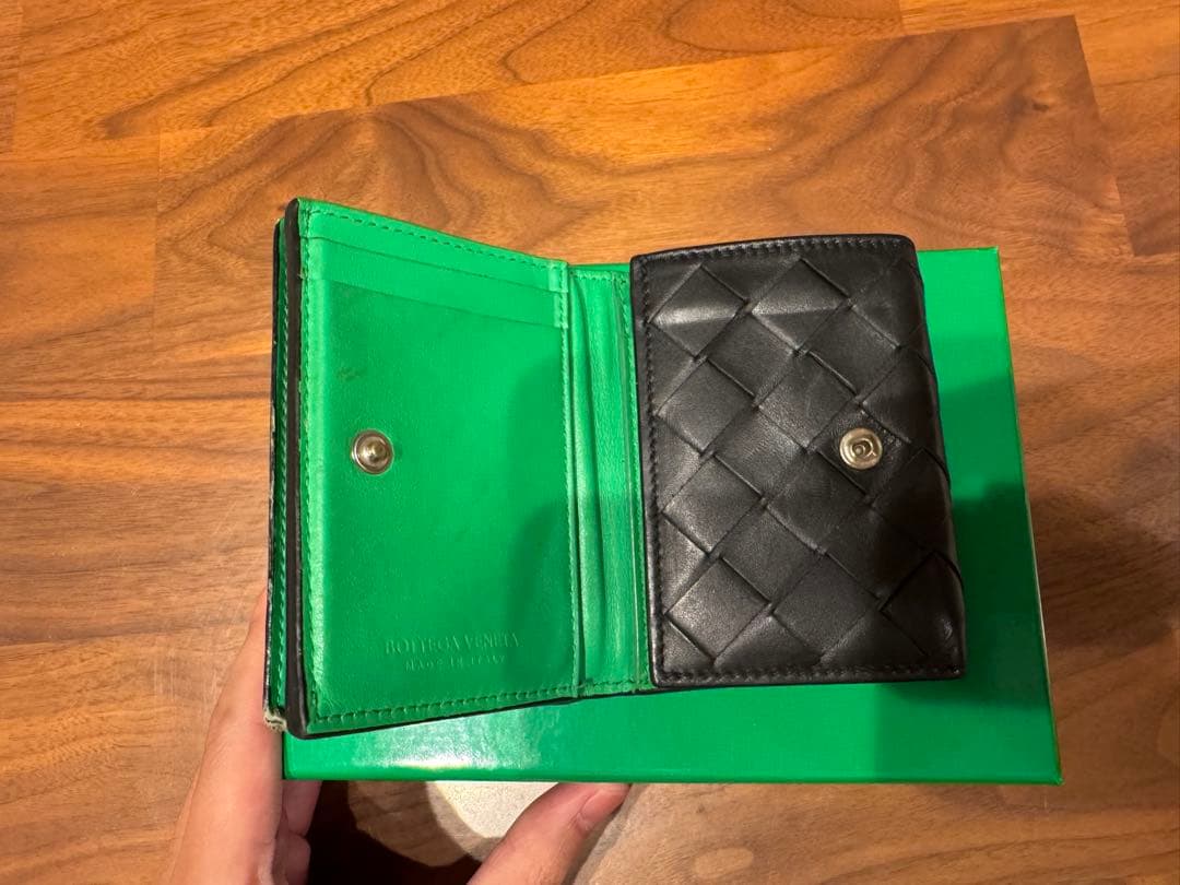 BOTTEGA VENETA 三つ折り財布 イントレチャート 黒