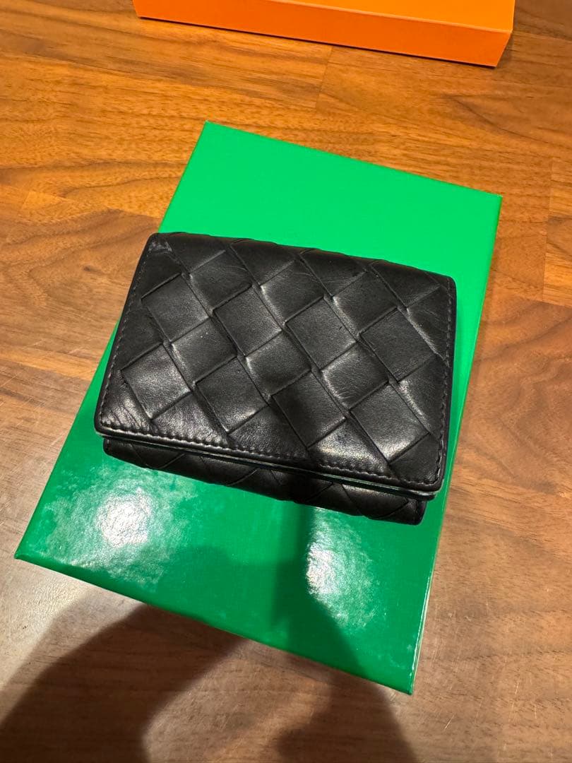 BOTTEGA VENETA 三つ折り財布 イントレチャート 黒