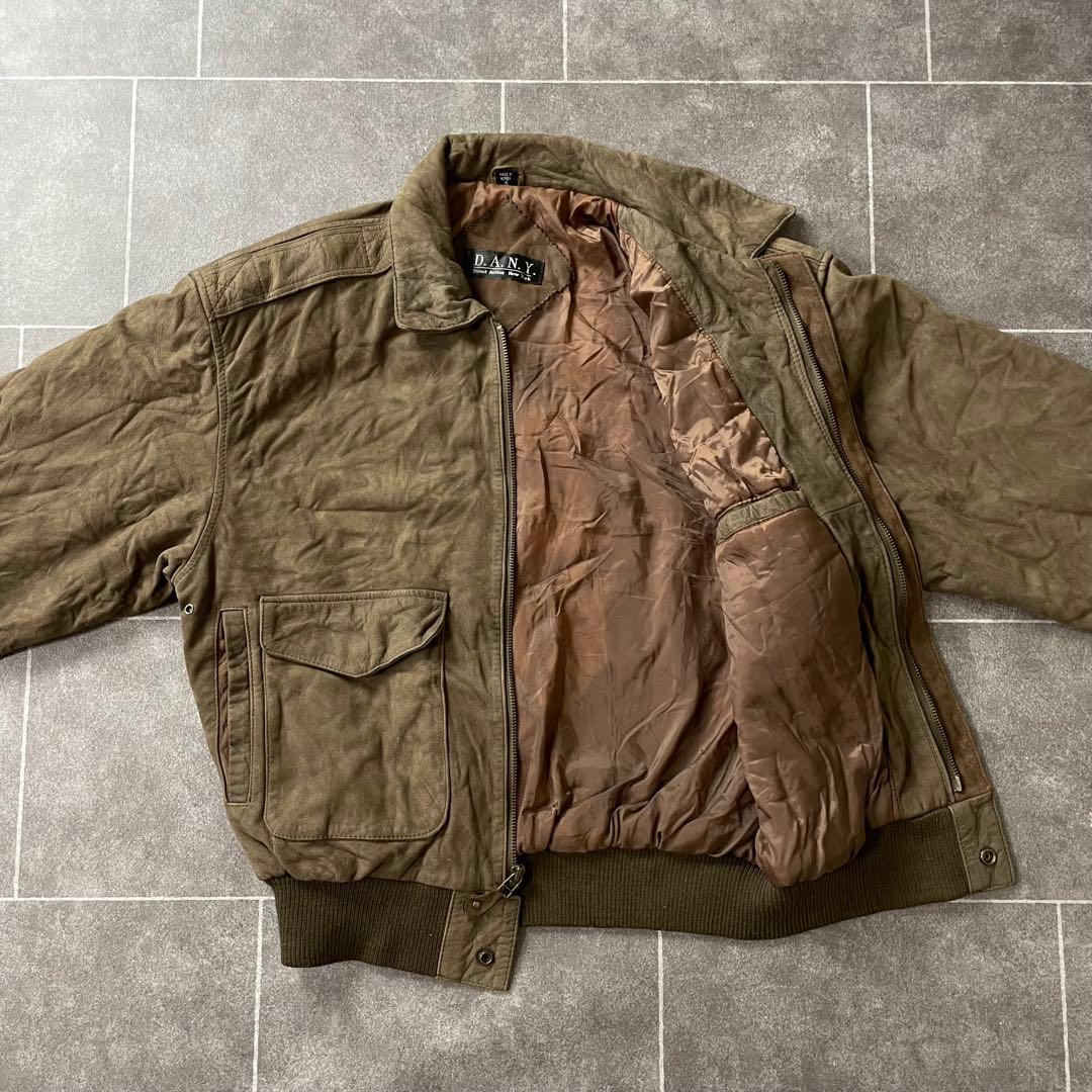 本革 ヴィンテージ A-2 G-1 レザーフライトジャケット 茶 S 短丈