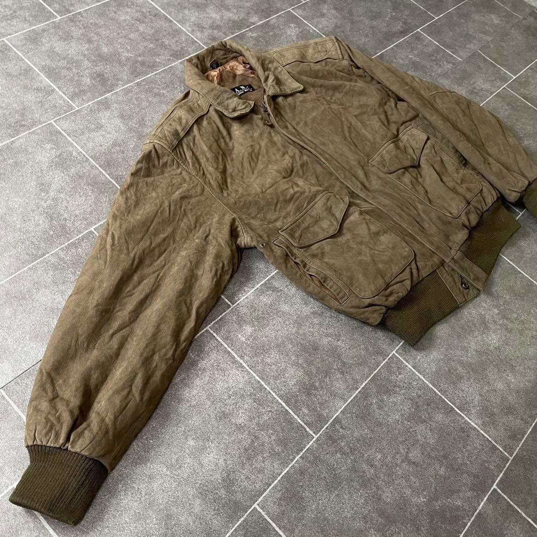 本革 ヴィンテージ A-2 G-1 レザーフライトジャケット 茶 S 短丈