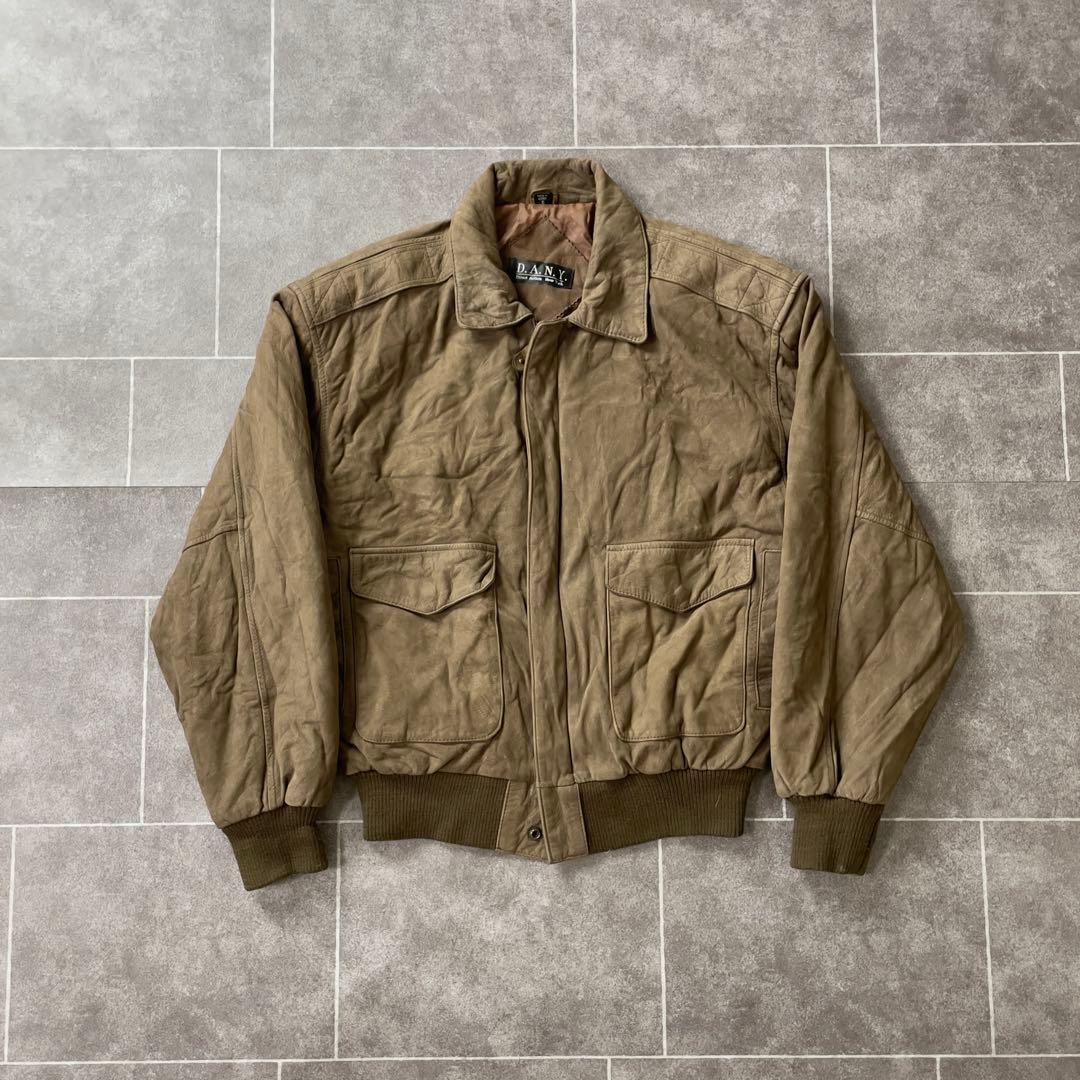 本革 ヴィンテージ A-2 G-1 レザーフライトジャケット 茶 S 短丈