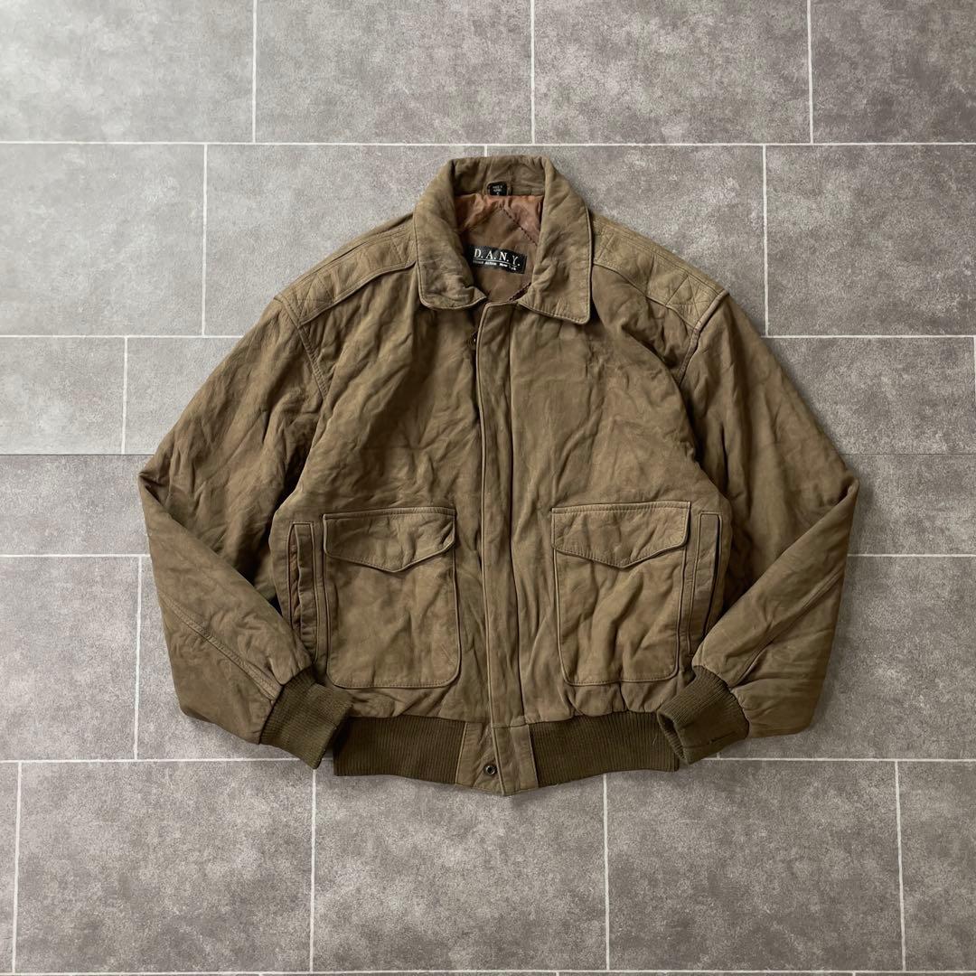 本革 ヴィンテージ A-2 G-1 レザーフライトジャケット 茶 S 短丈