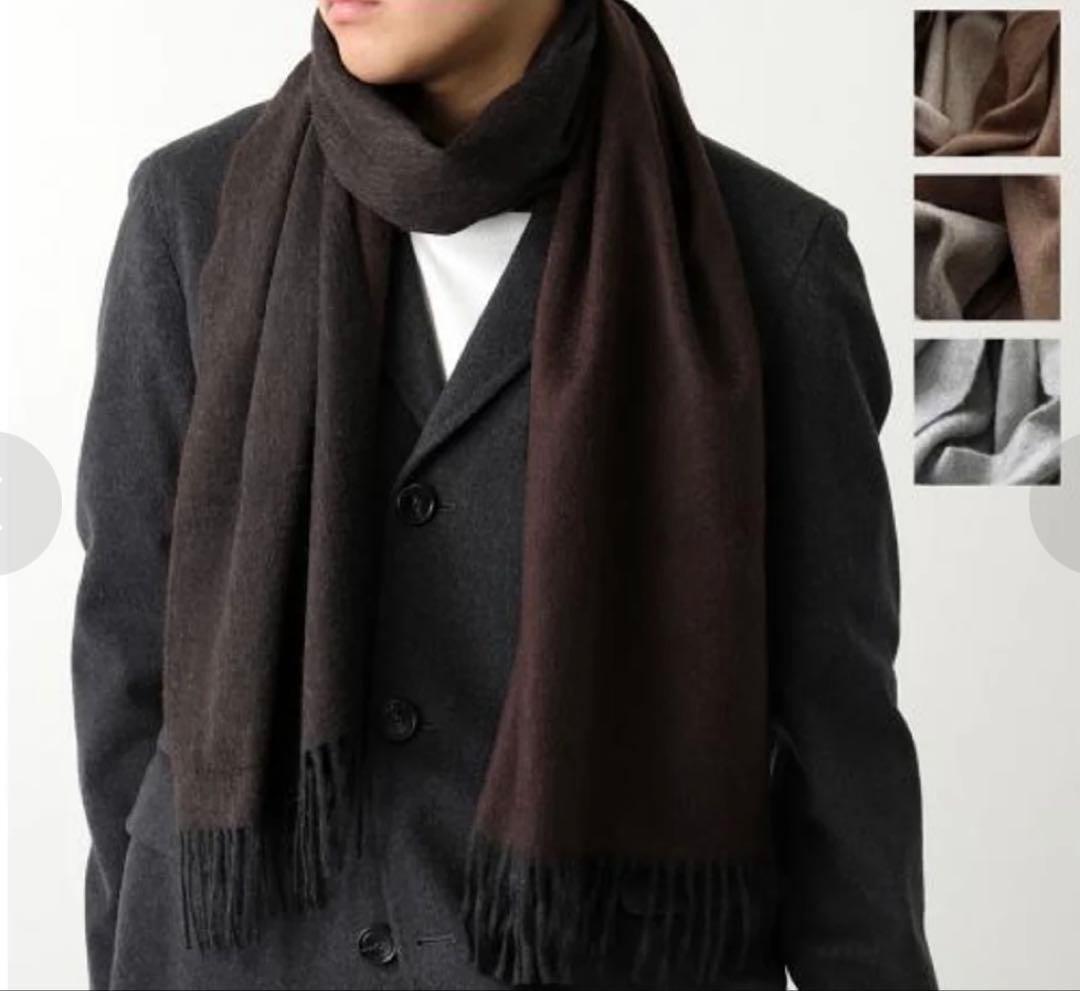 男女兼用 BEGG&CO リバーシブル カシミヤマフラー 36×183