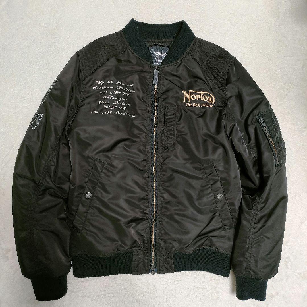 【✨極美品✨】Norton　ノートン◎刺繍MA-1　ブラック　M