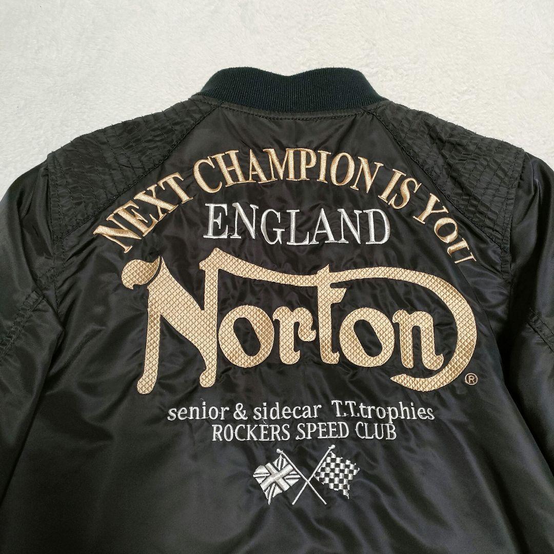 【✨極美品✨】Norton　ノートン◎刺繍MA-1　ブラック　M