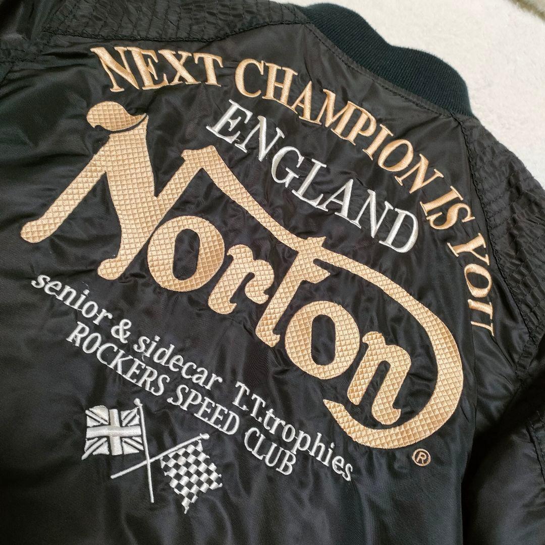 【✨極美品✨】Norton　ノートン◎刺繍MA-1　ブラック　M