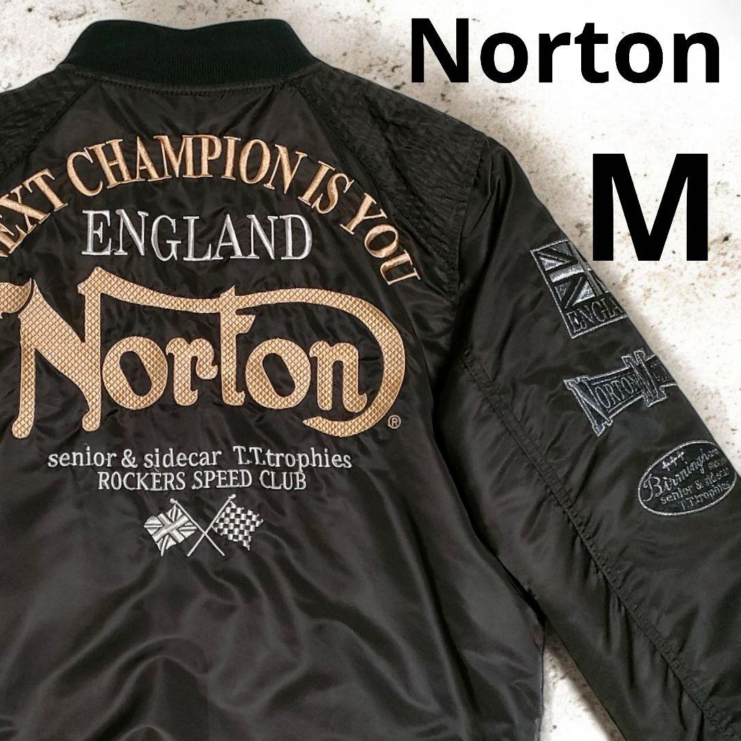 【✨極美品✨】Norton　ノートン◎刺繍MA-1　ブラック　M