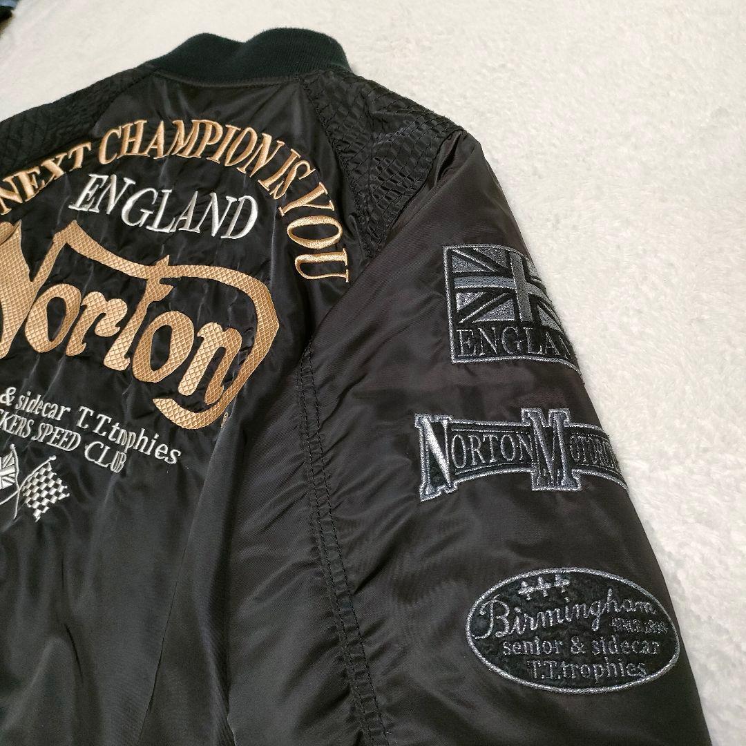 【✨極美品✨】Norton　ノートン◎刺繍MA-1　ブラック　M
