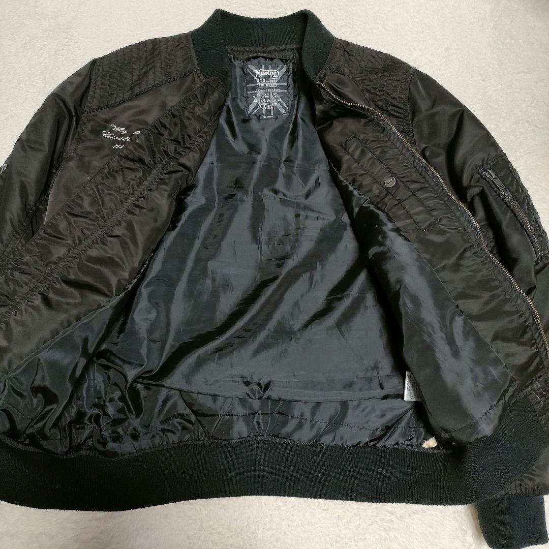 【✨極美品✨】Norton　ノートン◎刺繍MA-1　ブラック　M