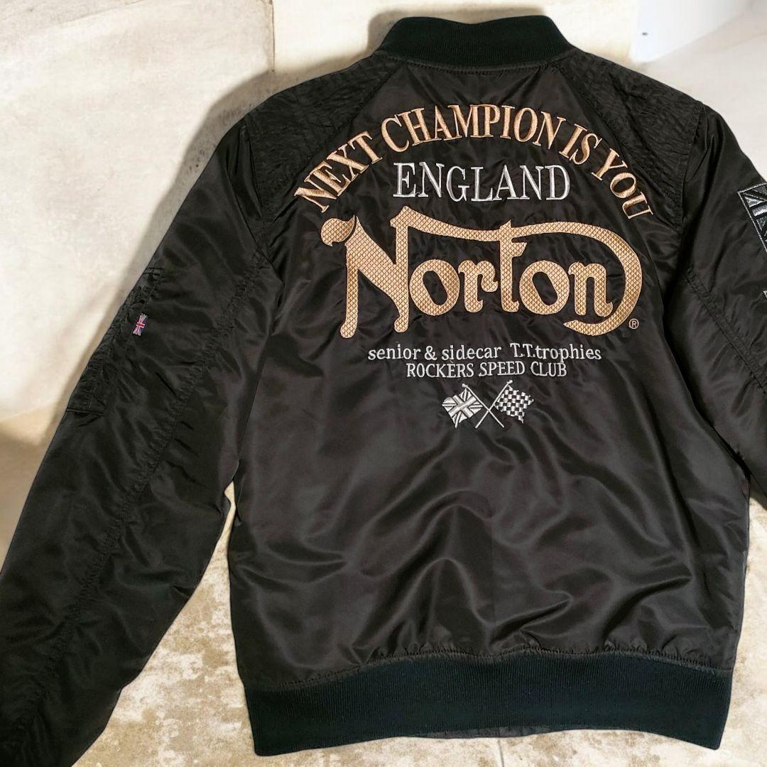 【✨極美品✨】Norton　ノートン◎刺繍MA-1　ブラック　M
