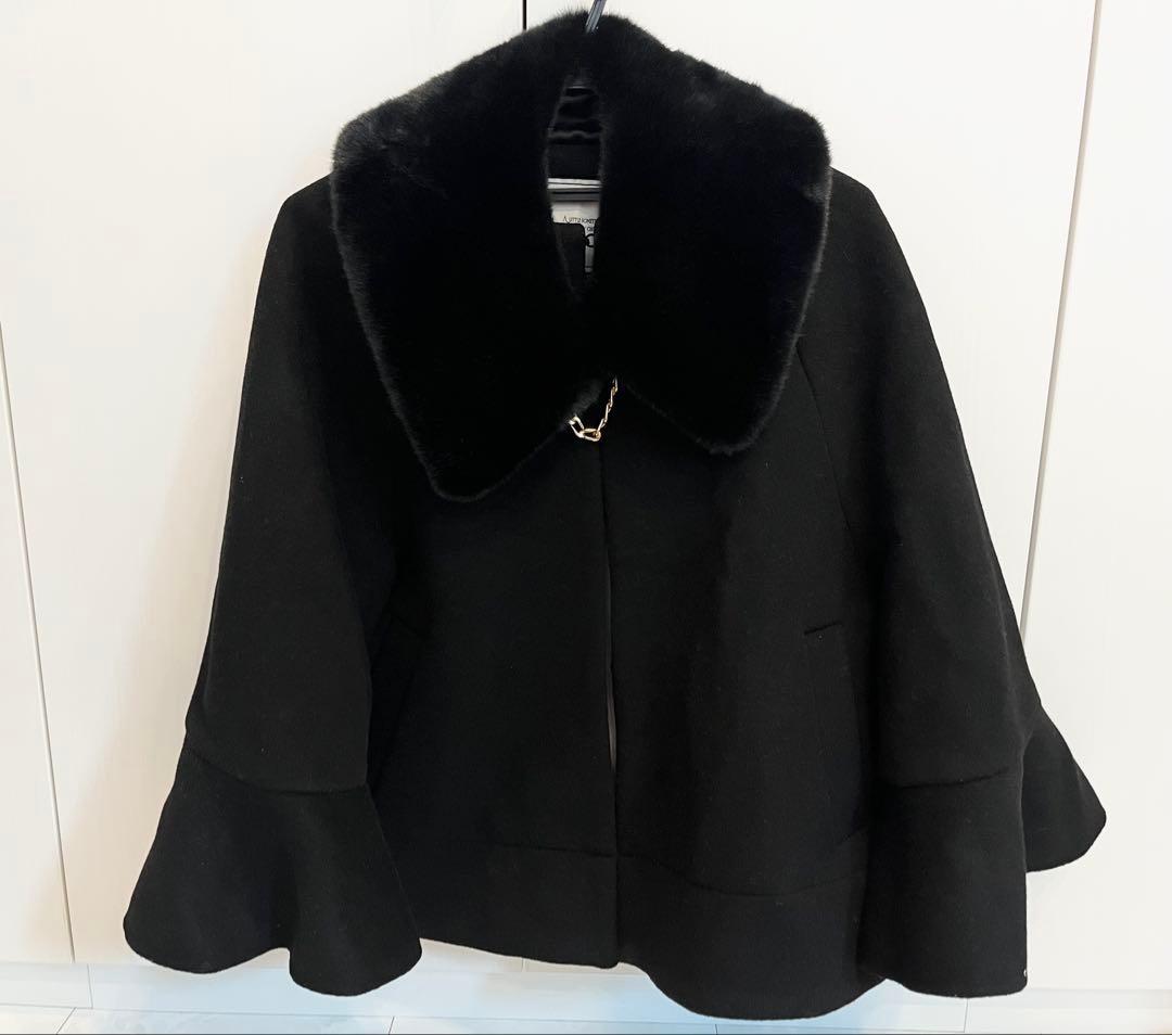 ジャケット・アウター Convertible Faux Fur Tippet Coat Black