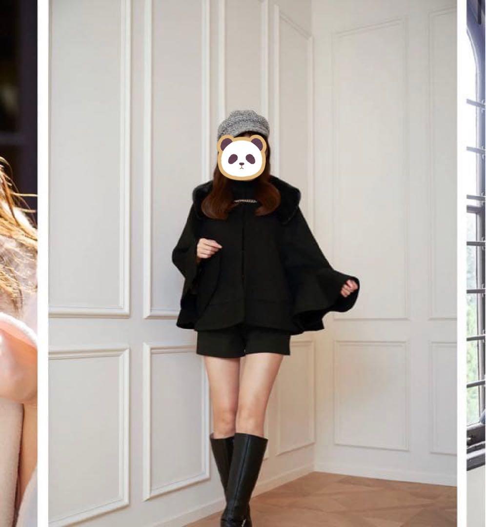 ジャケット・アウター Convertible Faux Fur Tippet Coat Black