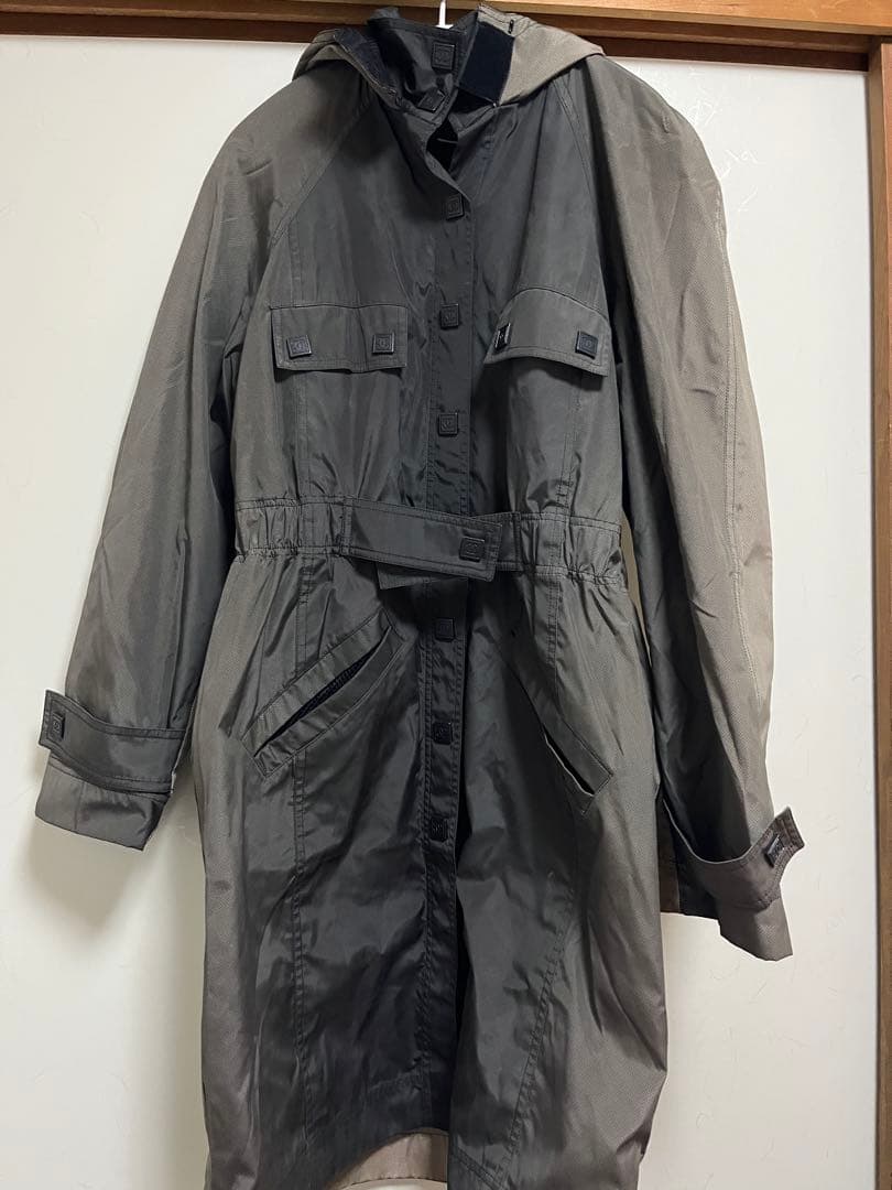 CHANEL フード付きグレー トレンチコート 希少 レインコート