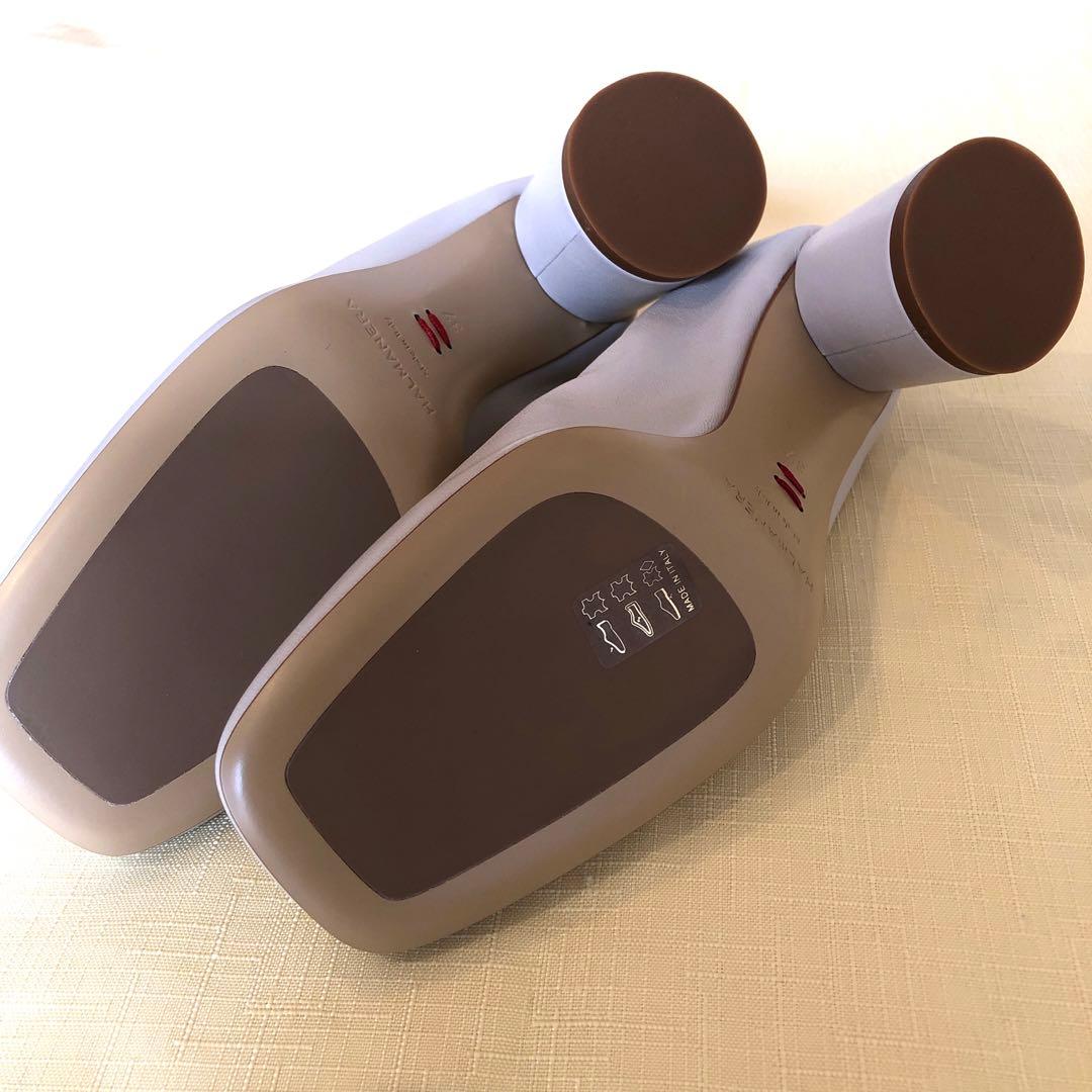 『お値下げ』HALMANERA 本革イタリア製　太ヒールパンプス　アイボリー37