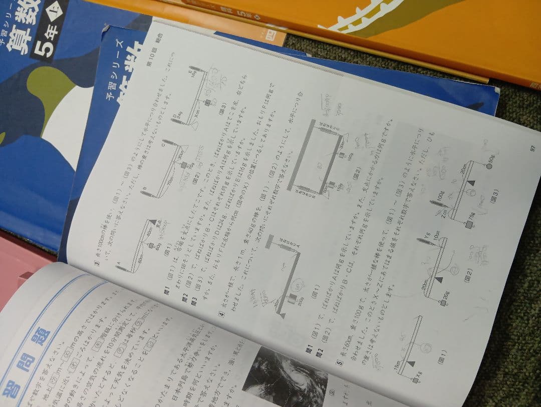四谷大塚 予習シリーズ5年 国算理社　上下　中古　2023年版
