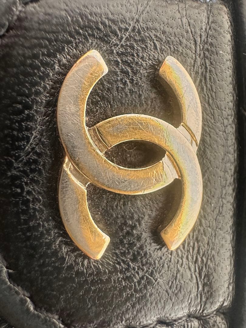 Chanel ブラック キルティング 三つ折り財布