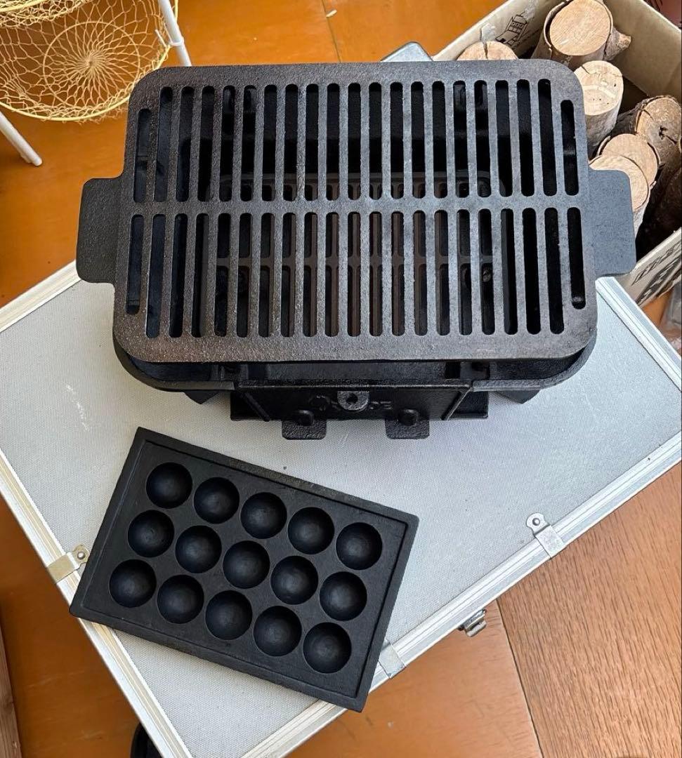 4個❗️尾上製作所(ONOE) 鉄鋳物　こんろバーベキューグリル　たこ焼き べーえ