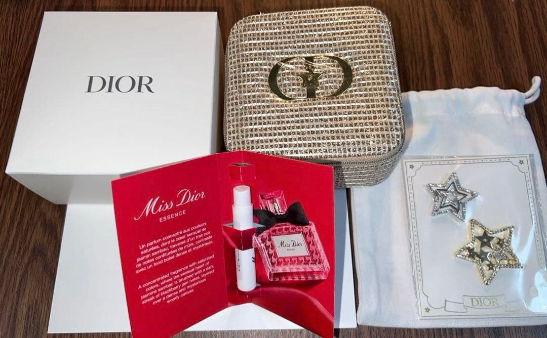 Diorジュエリーポーチスターモチーフヘアクリップセットシーズナルギフト ショッ