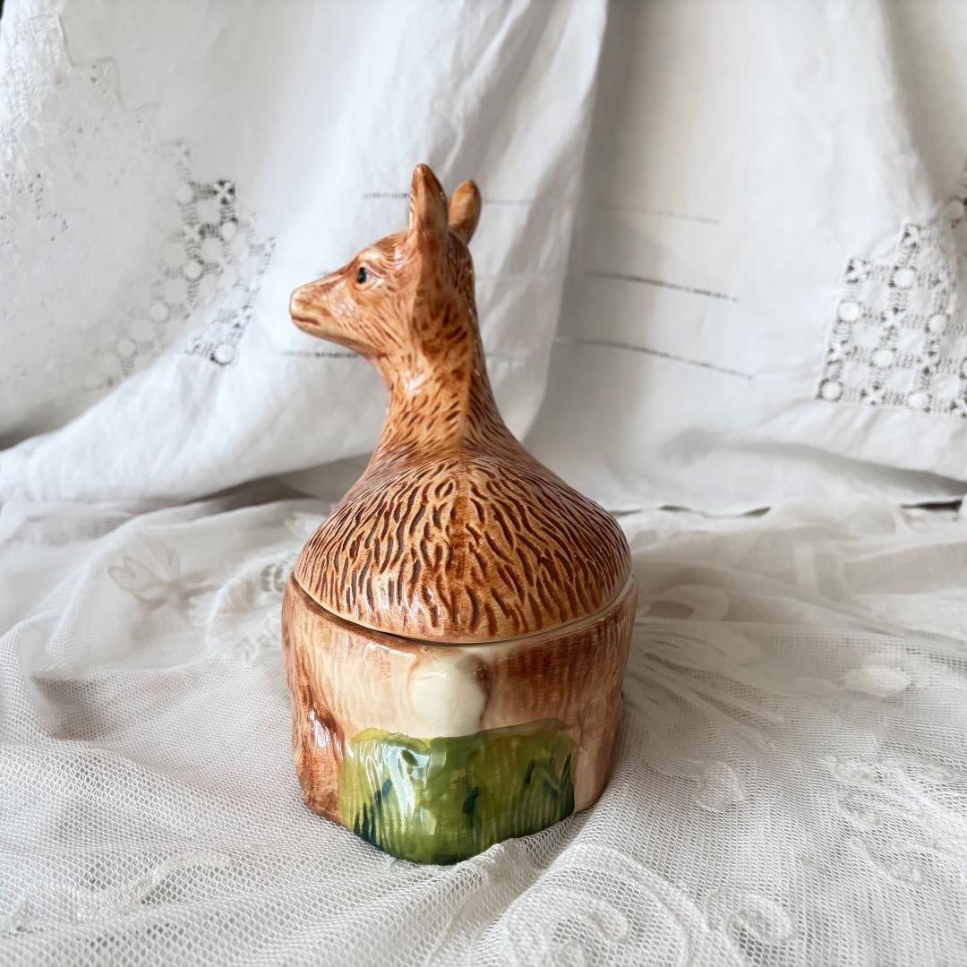 専用　美品フランスアンティーク　鹿　テリーヌポット　Michel Caugant