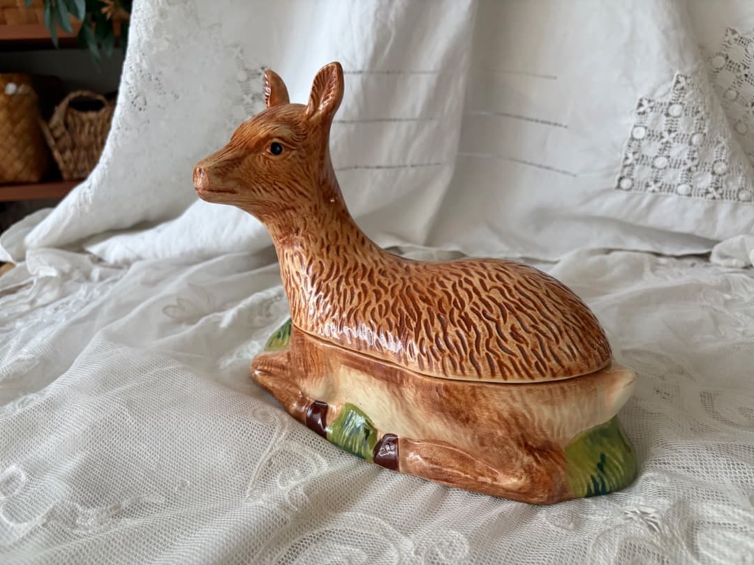 専用　美品フランスアンティーク　鹿　テリーヌポット　Michel Caugant