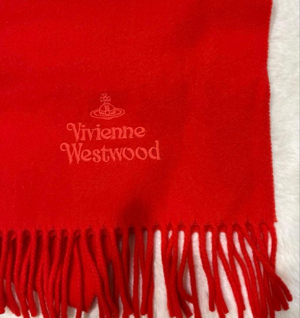 Vivienne Westwood 赤橙色マフラー ウール