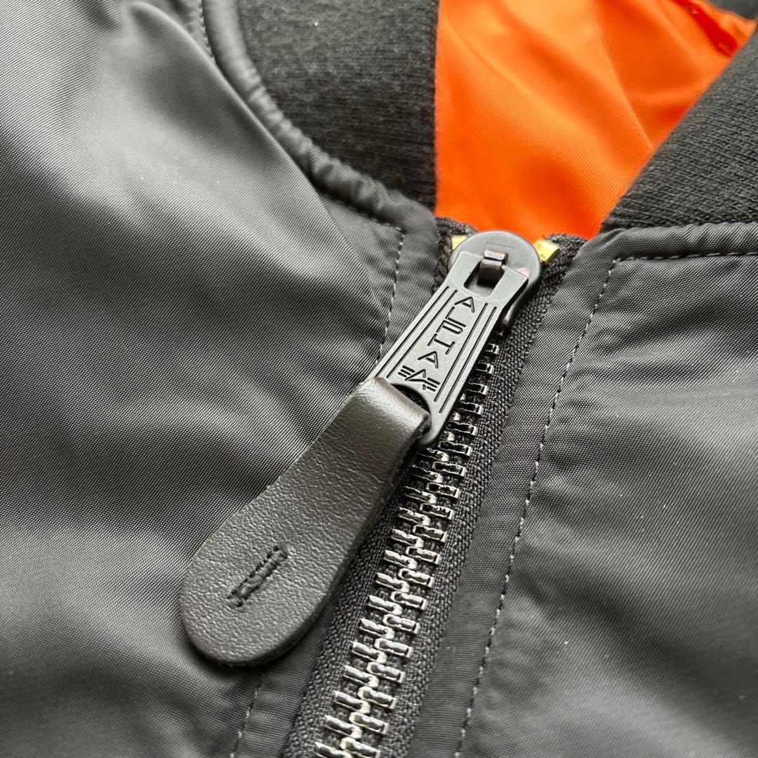 美品アルファインダストリーズ MA-1 フライトジャケット ブラック 黒 L