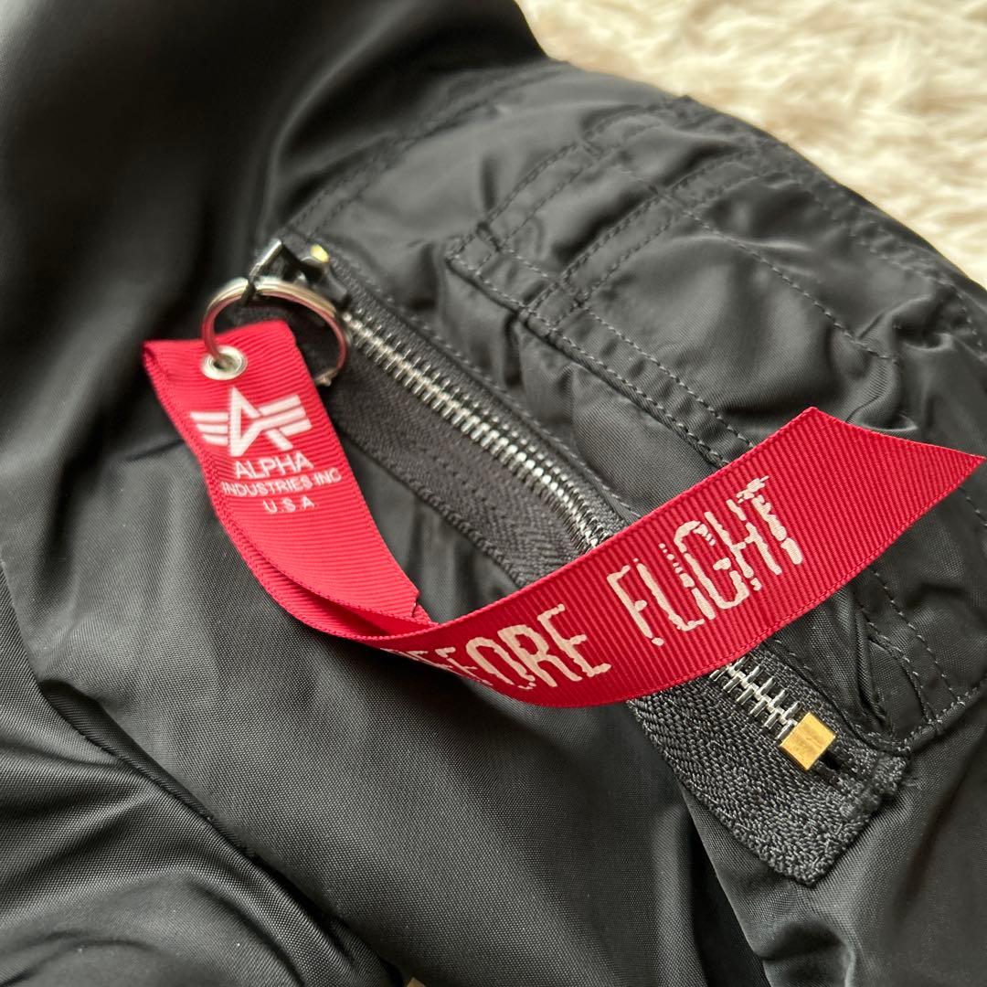 美品アルファインダストリーズ MA-1 フライトジャケット ブラック 黒 L