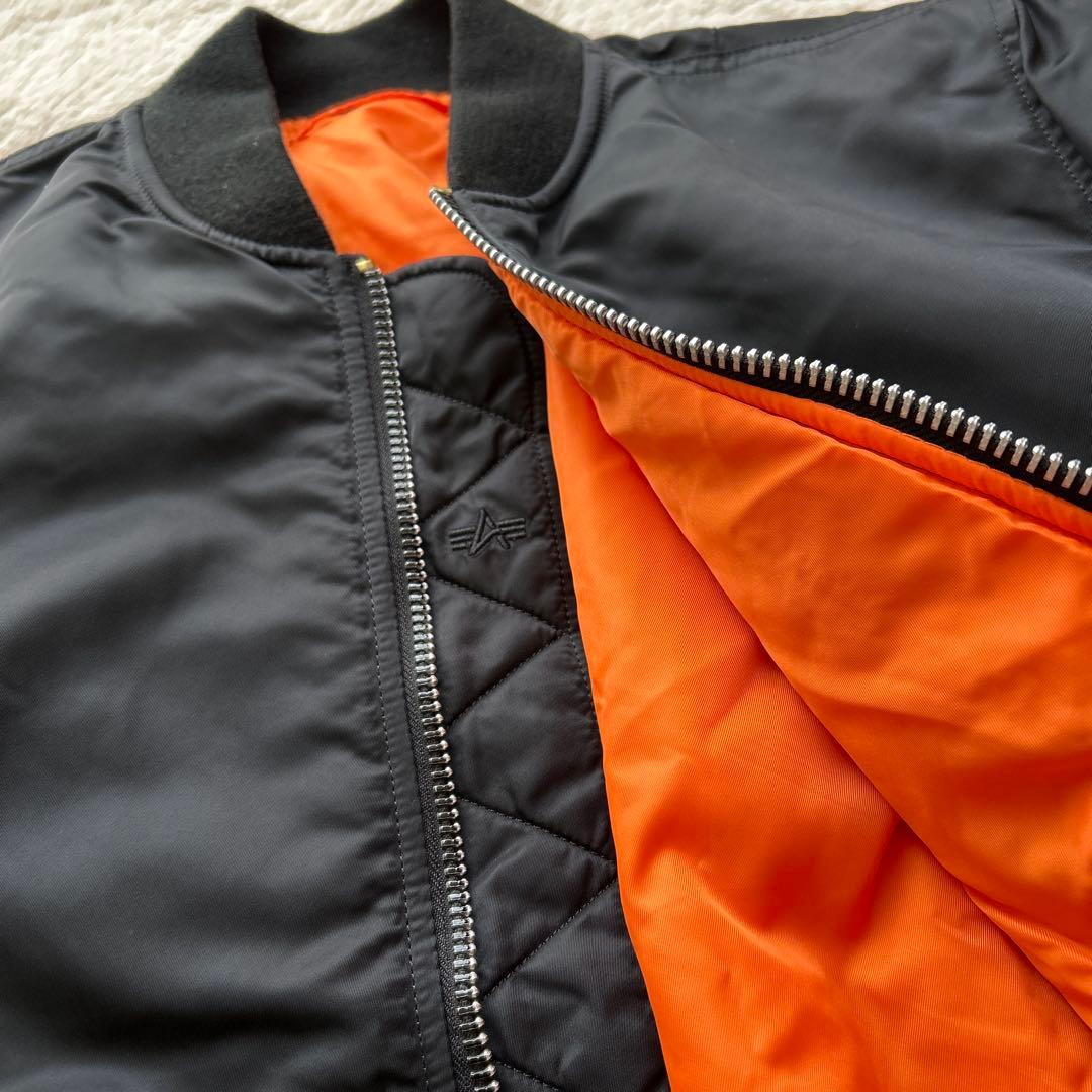 美品アルファインダストリーズ MA-1 フライトジャケット ブラック 黒 L