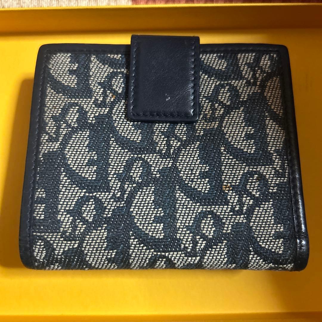 Dior 二つ折り財布 ネイビー/ベージュ