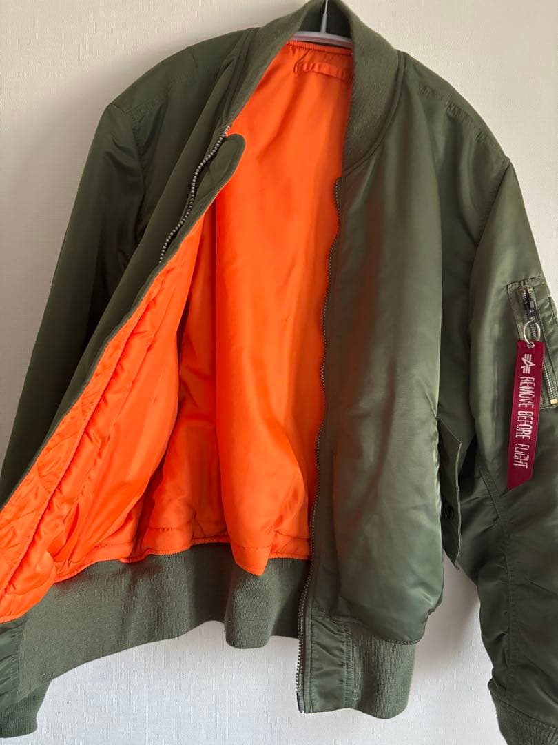 【すぐ発送】alpfa MA-1フライトジャケット カーキ　メンズM