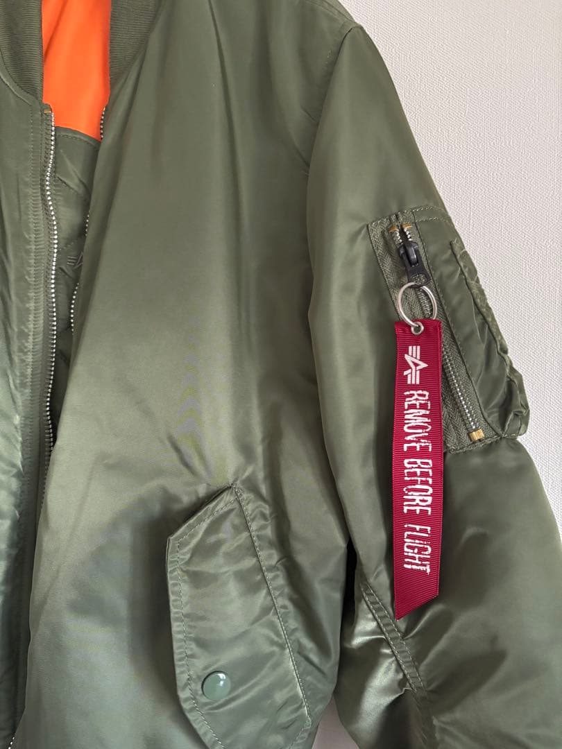 【すぐ発送】alpfa MA-1フライトジャケット カーキ　メンズM