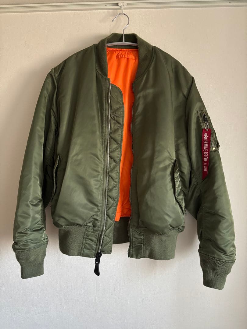 【すぐ発送】alpfa MA-1フライトジャケット カーキ　メンズM