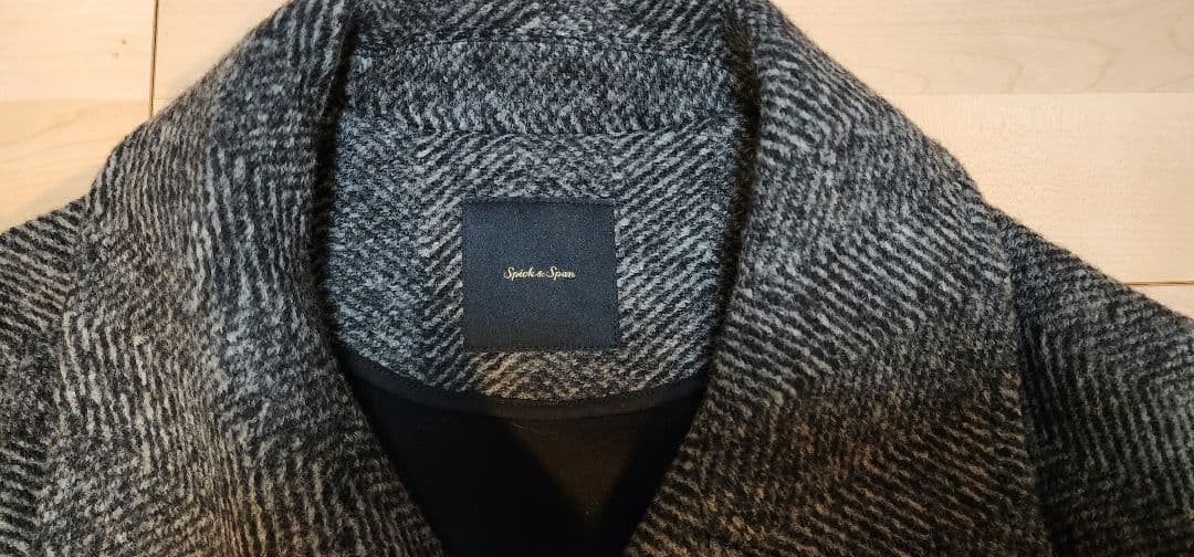 Spick&Span　Wスライバーヘリンボーンボリュームコート
