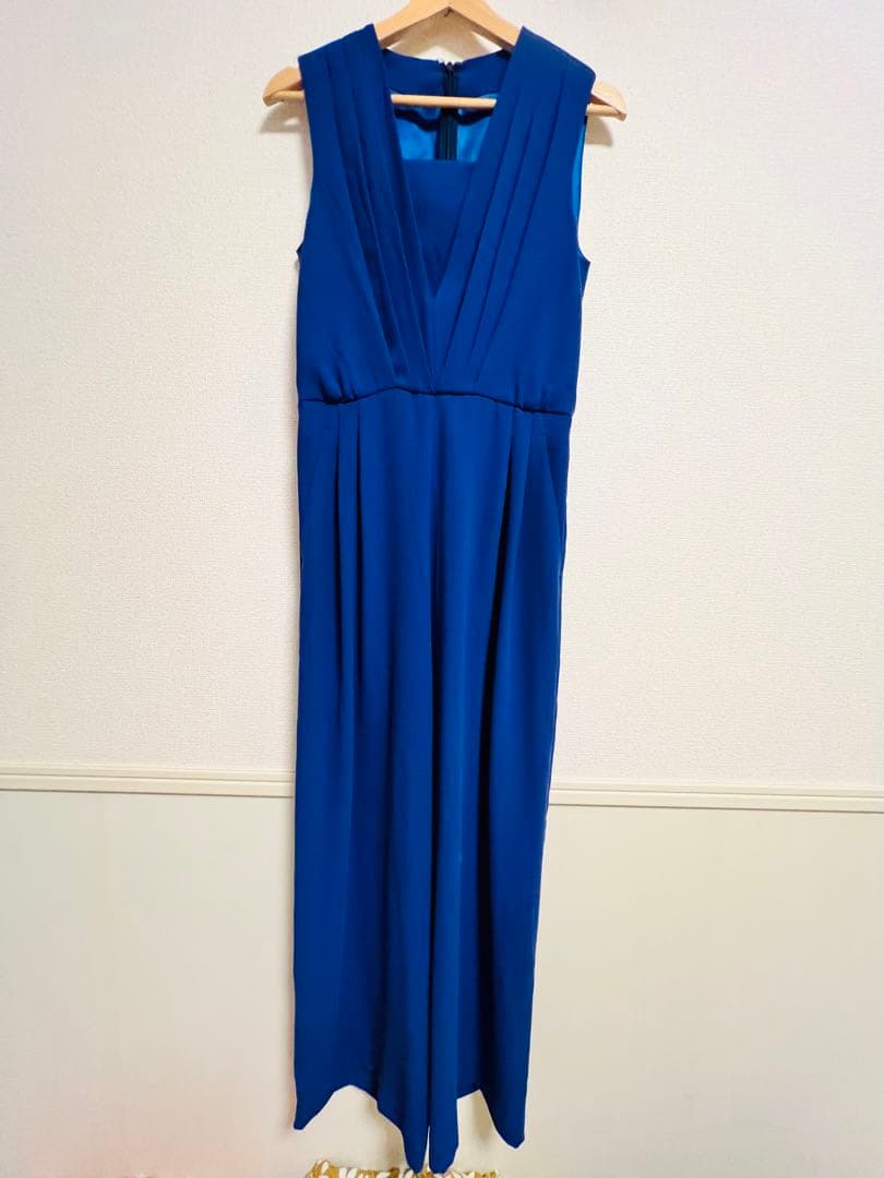 美品☆Aimer ノースリーブ青ドレス 9号