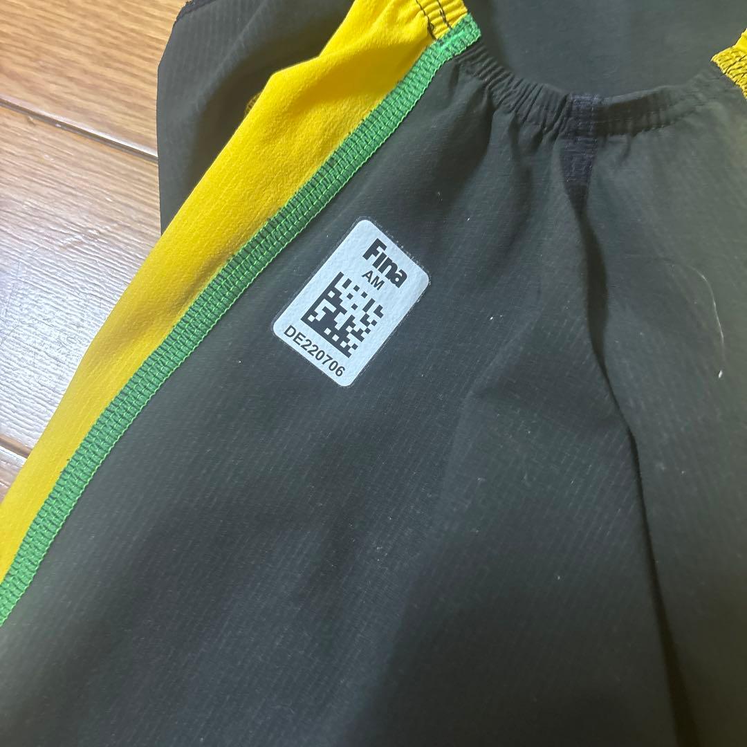 arena 水着 黒/黄色 JSSロゴ