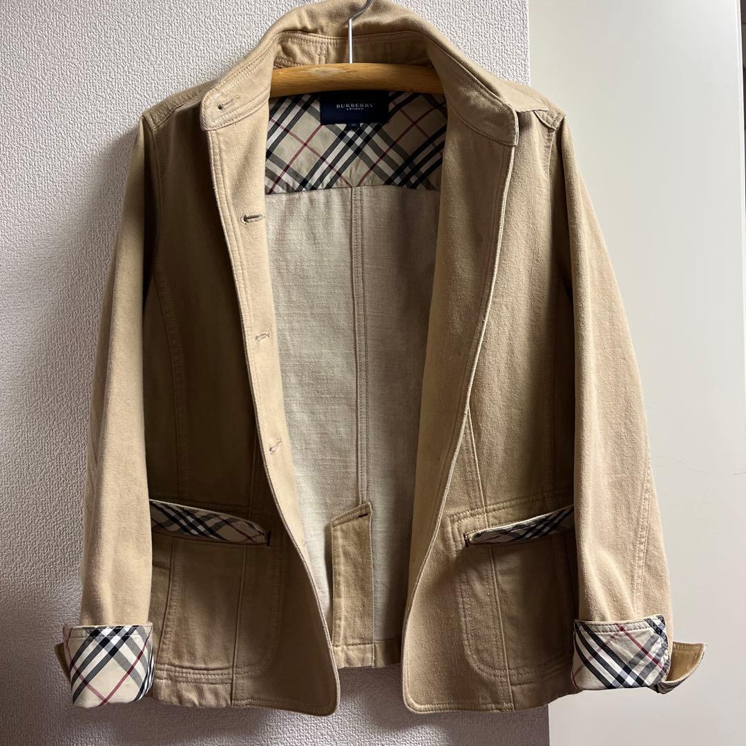 BURBERRY ベージュ テーラードジャケット 46 これからの季節に美品