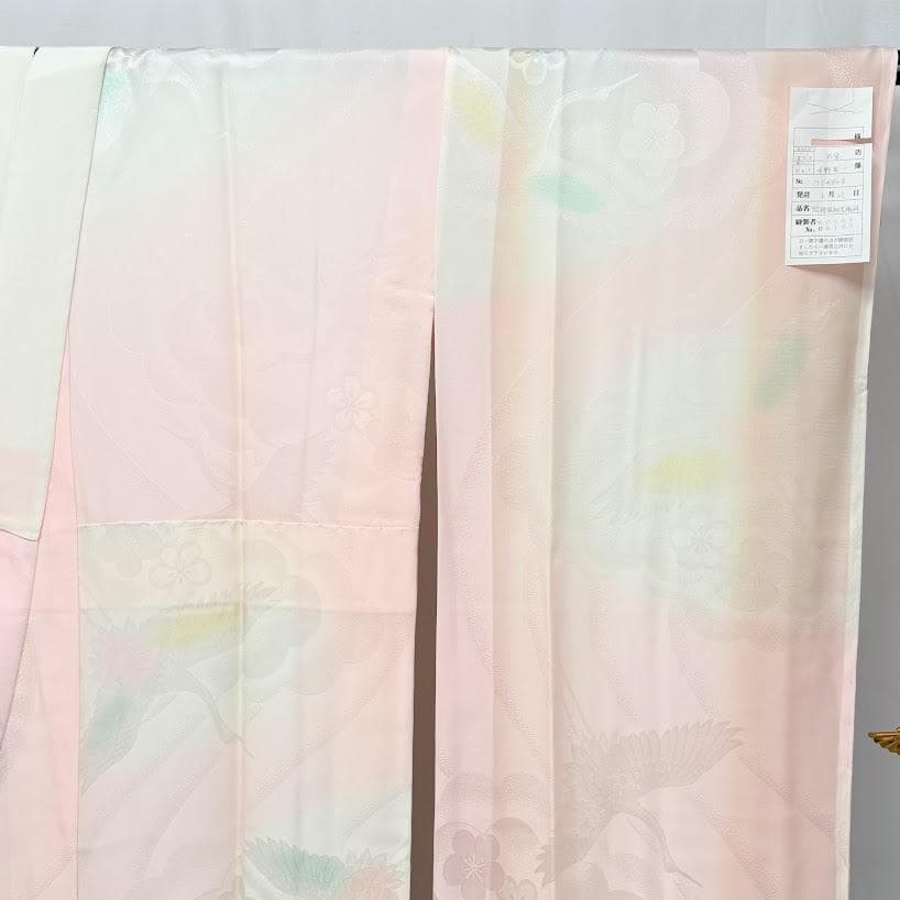 ゆりのはな　未使用品　振袖用　長襦袢　紋ちりめん　ほていや扱い　正絹　E404