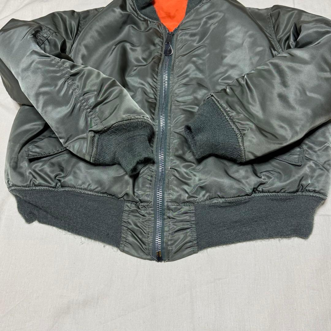 80’s ALPHA MA-1 フライトジャケット　USA製 オリーブ　短丈