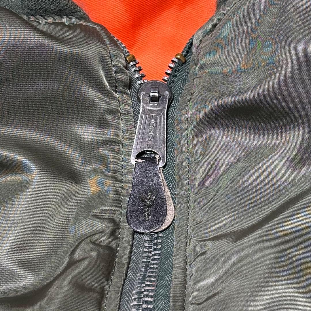 80’s ALPHA MA-1 フライトジャケット　USA製 オリーブ　短丈