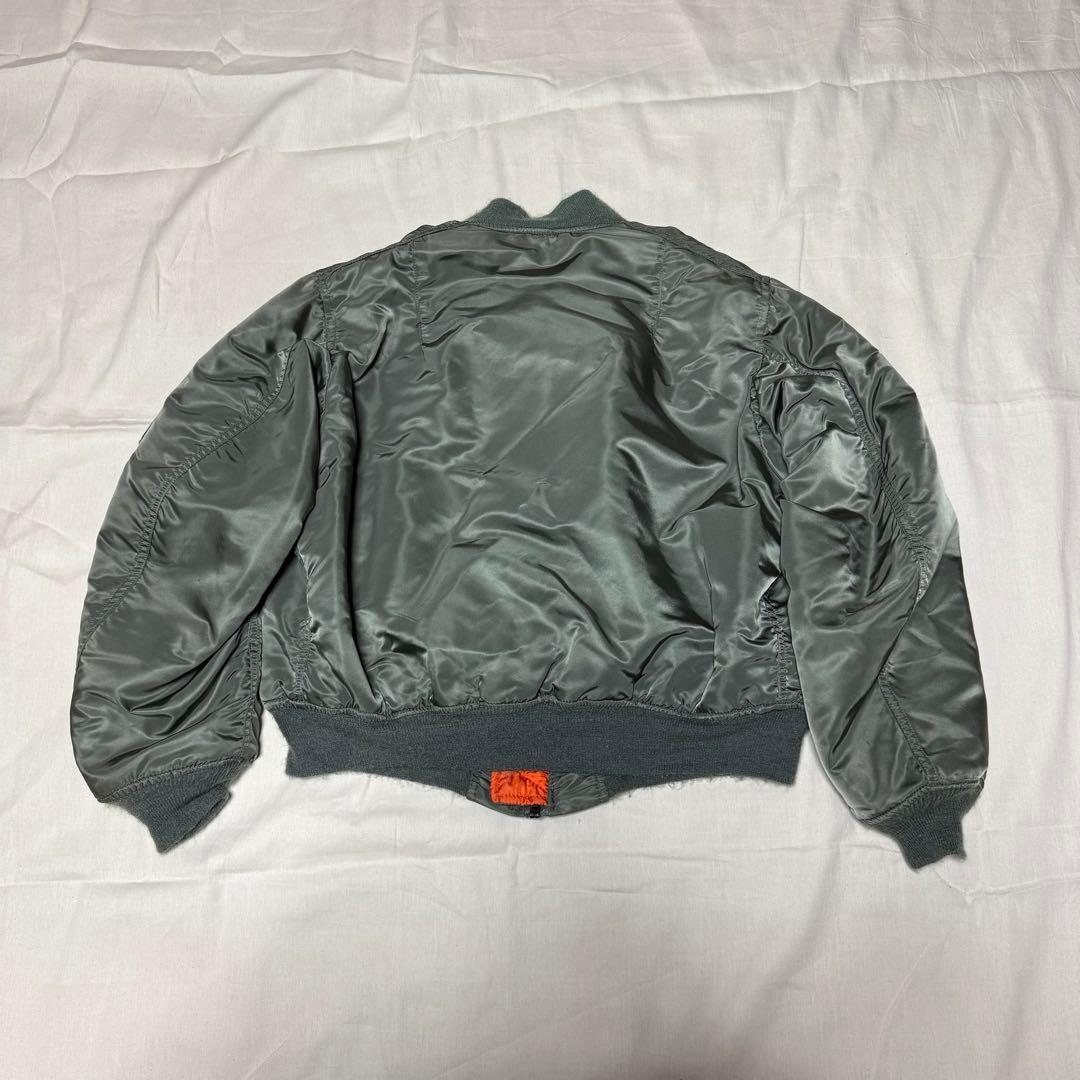80’s ALPHA MA-1 フライトジャケット　USA製 オリーブ　短丈