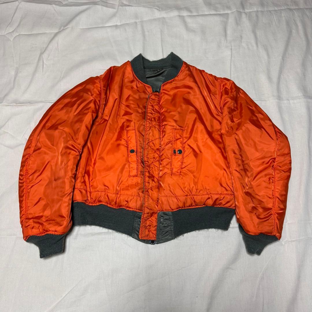 80’s ALPHA MA-1 フライトジャケット　USA製 オリーブ　短丈