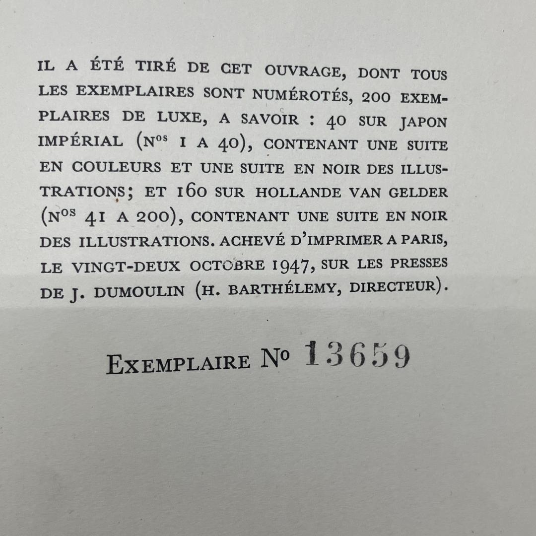 美革装丁　挿絵本　A.E.マルティ　風車小屋便り　1947年 フランス語　限定