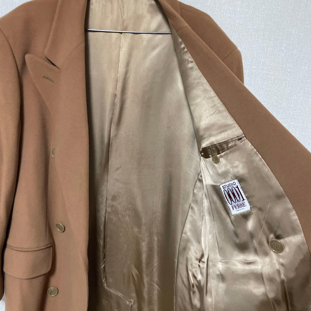 【ジャンフランコフェレ】イタリア製 ブラウン ダブルブレストコート