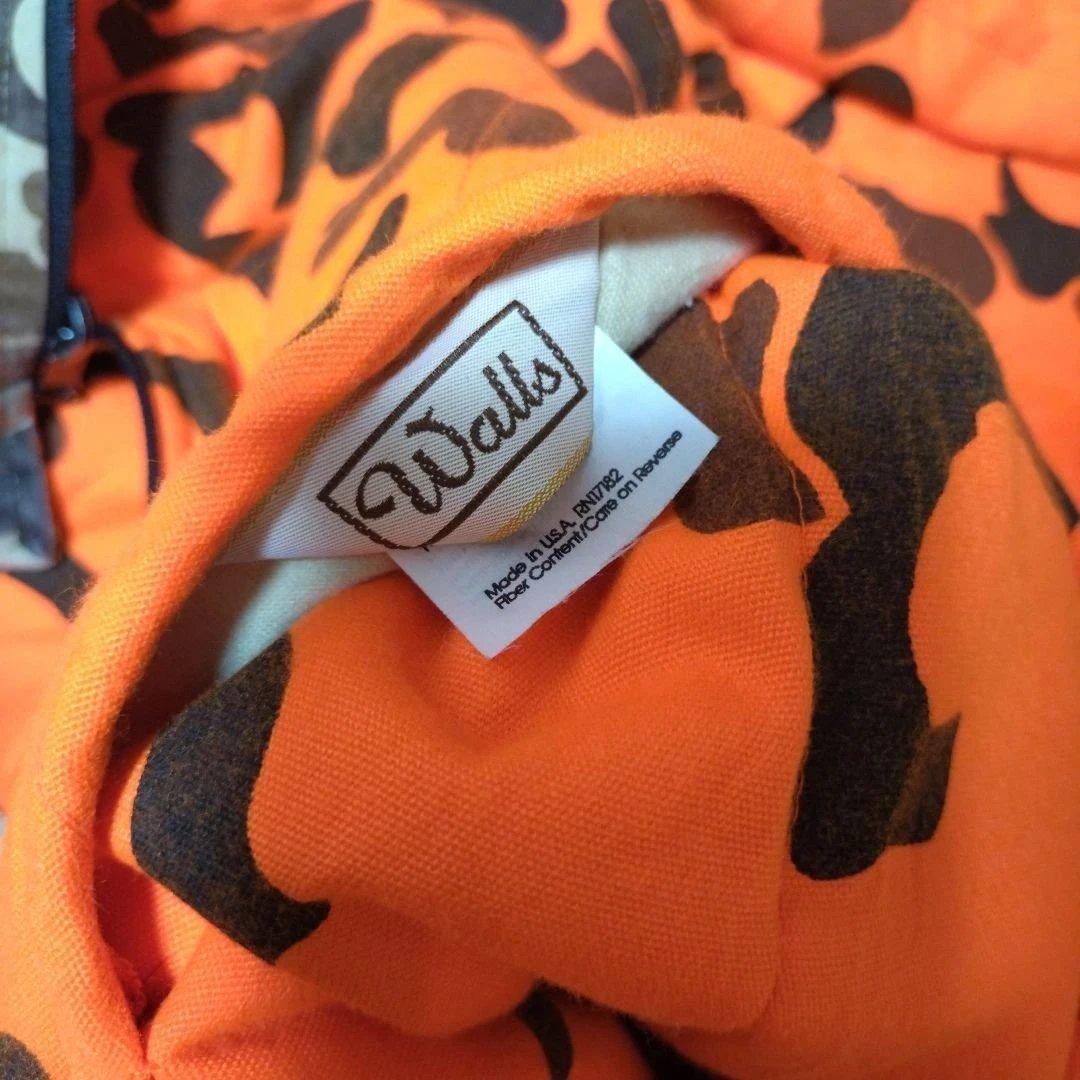 80s Walls USA製 リバーシブル ベスト カモ レスキューオレンジ