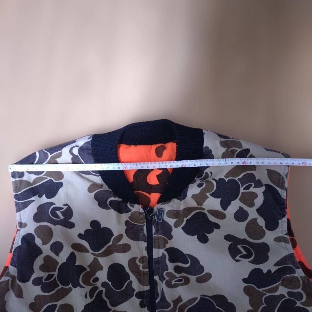 80s Walls USA製 リバーシブル ベスト カモ レスキューオレンジ