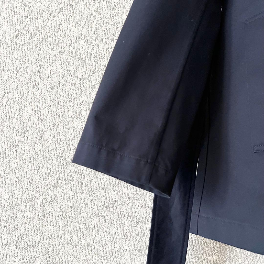 マッキントッシュ スプリングコート ベルト付 裏地総柄 38近年モデル ネイビー