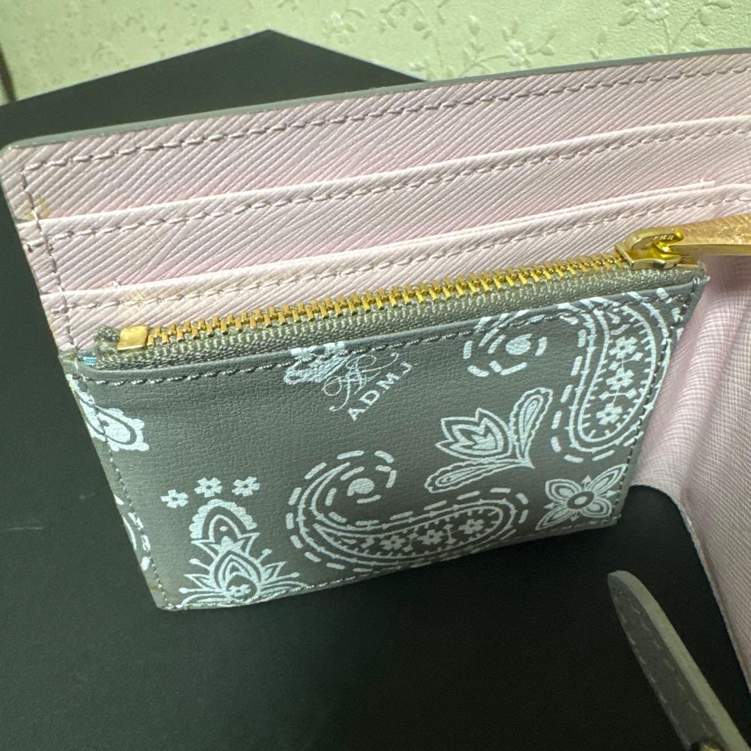 ADMJ バンダナ柄プリント　二つ折り財布