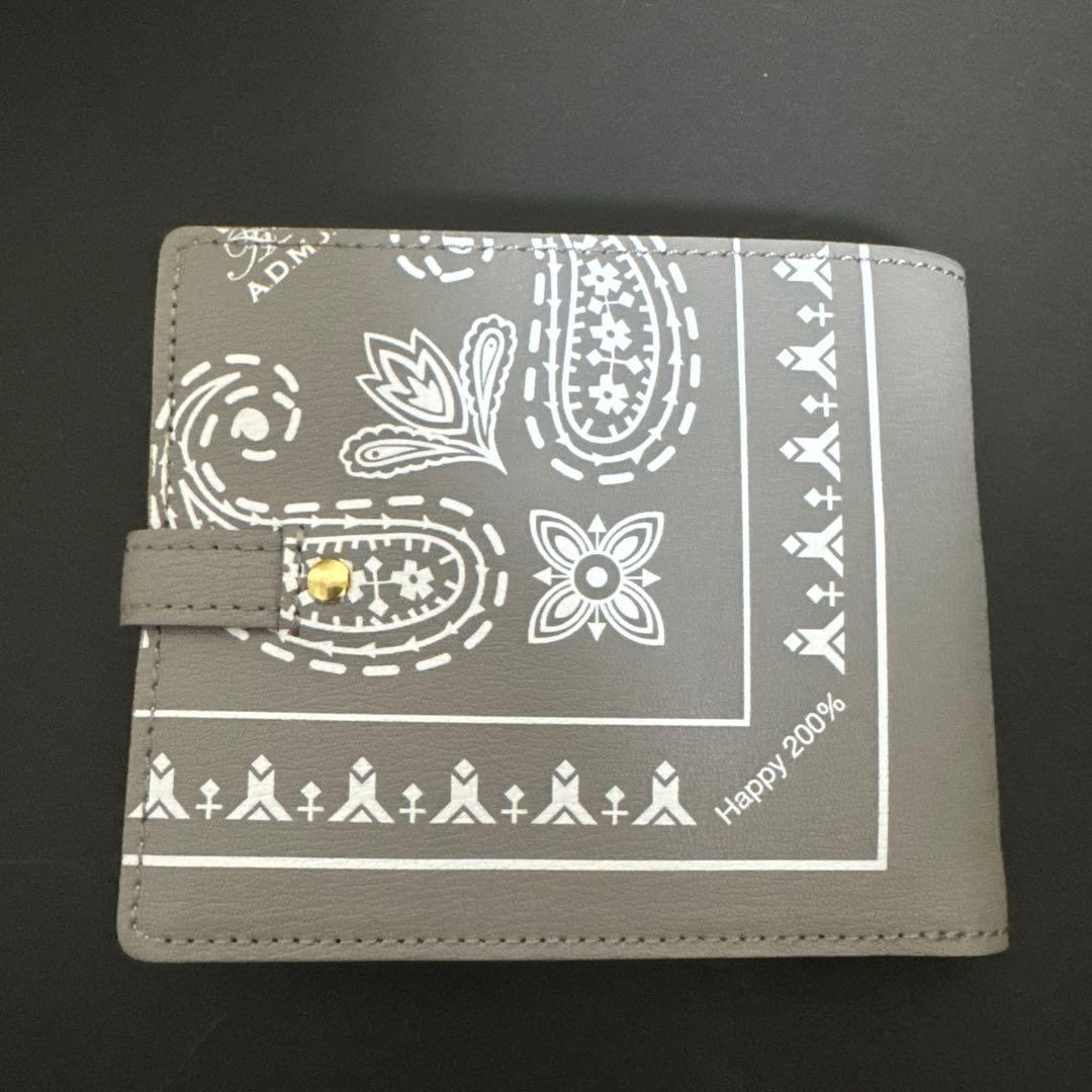 ADMJ バンダナ柄プリント　二つ折り財布