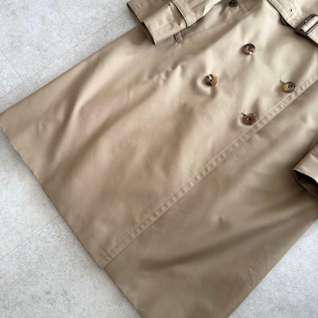 アクアスキュータム　トレンチコート　ロイヤルブルー　ベージュ　ダブル　ライナー